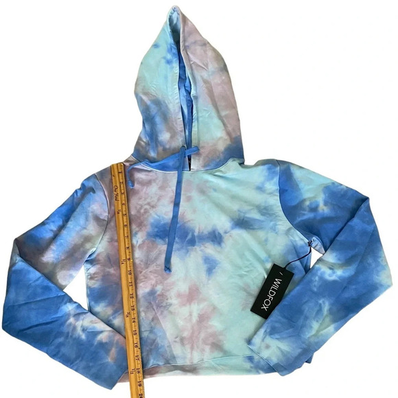 NWT Wildfox Painted Sky Ivy Tie Dye Blue Hoodie Pullover - Picture 7 of 8